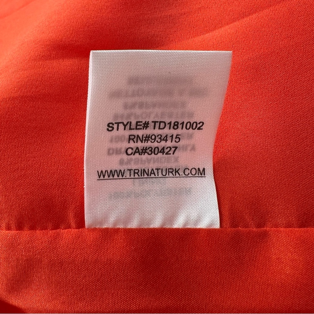 Trina Turk PETAL Lady Bug Coral Red Orange Crepe Sleeveless Keyhole Dress Sz 6 - Picture 16 of 16